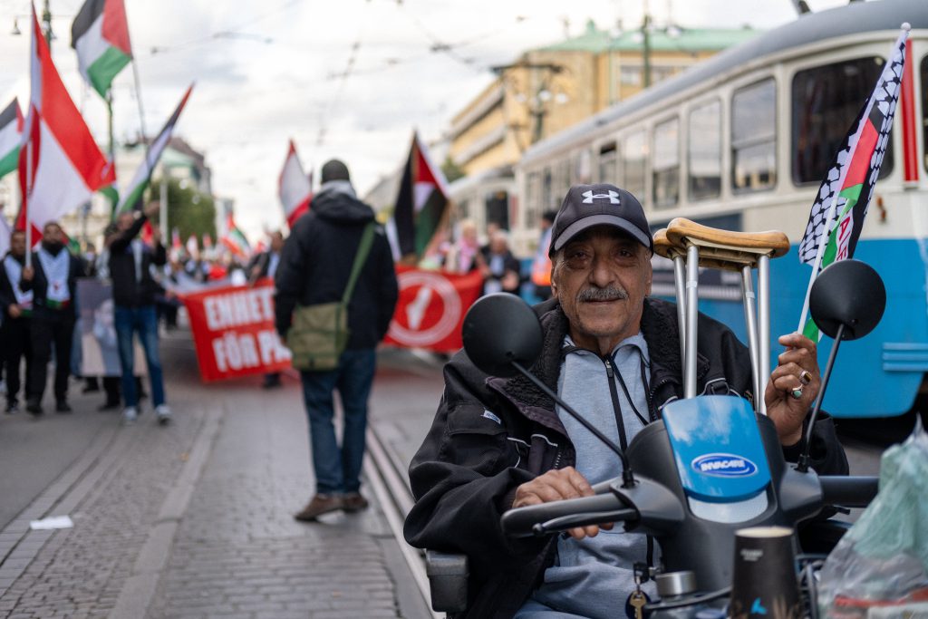 Pro-Palestinian protest in Gothenburg, Sweden