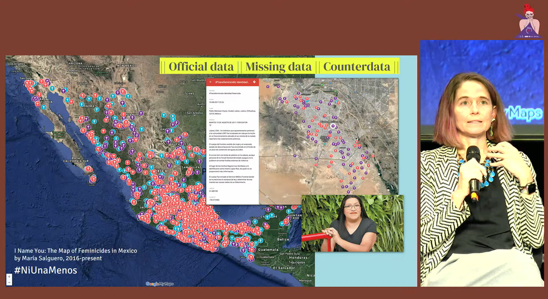 MIT Professor Catherine D'Ignazio began researching feminicide data activism after learning about Maria Salguero and her I Name You map on feminicides.