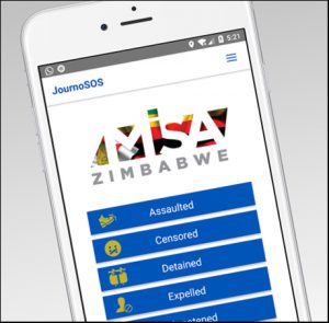The JournoSOS app for mobile phone
