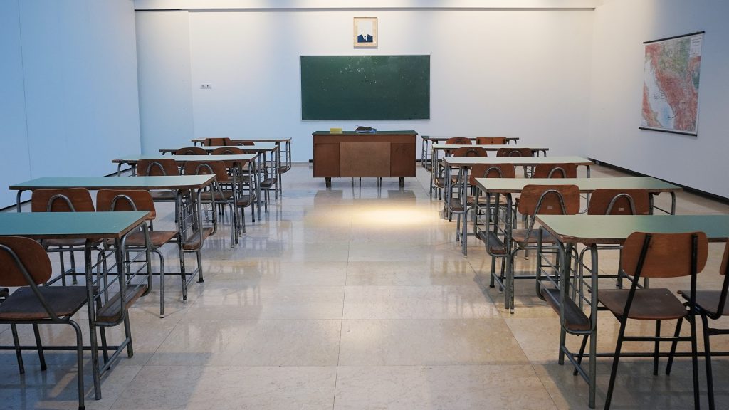 An empty classroom - Will the 11 million girls be able to return to classrooms?