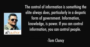 Tom Clancy: control of information