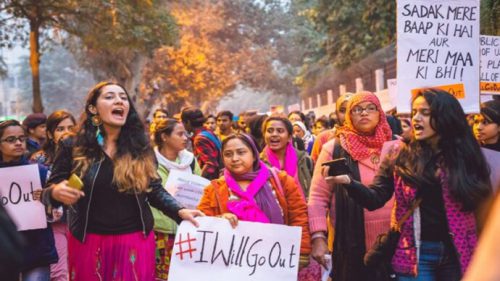 Indian women during #IWillGoOut protests 